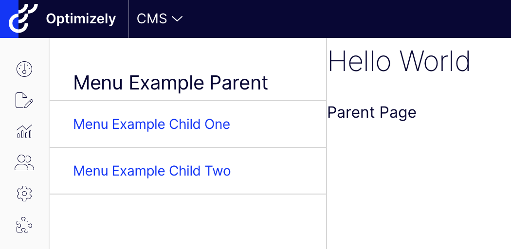 Left Hand Menu in Optimizely CMS